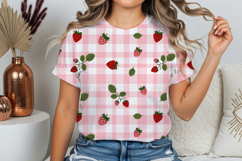 Strawberry Pattern Simple Gingham Product Image 2