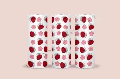 strawberry pink daisy skinny tumbler sublimation design for 20oz and 30oz skinny tumbler sublimation wrap