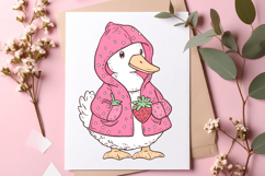 Strawberry Summer Goose Clipart Product Image 2