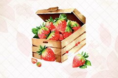 Strawberry Watercolor Sublimation Clipart Product Image 5