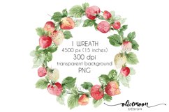  watercolor strawberry wreath
