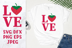 Love strawberry SVG Valentines shirt design SVG cut file, Product Image 1