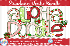 Strawberry Doodle Letters| Sublimation Alpha Pack Product Image 1