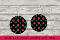 Strawberry earring sublimation. Summer round earrings PNG 11 Product Image 1