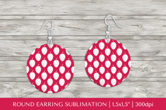 Strawberry earring sublimation. Summer round earrings PNG 15 Product Image 1