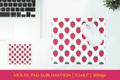 Strawberry mouse pad sublimation design. Summer mousepad 07 Product Image 1
