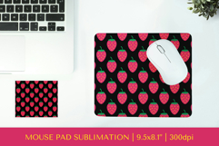 Strawberry mouse pad sublimation design. Summer mousepad 08 Product Image 1