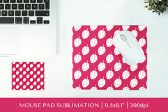 Strawberry mouse pad sublimation design. Summer mousepad 09 Product Image 1