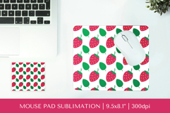 Strawberry mouse pad sublimation design. Summer mousepad 10 Product Image 1