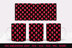 Strawberries Mug Sublimation Design. Summer Mug Wrap PNG 09 Product Image 1