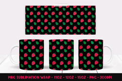 Strawberries Mug Sublimation Design. Summer Mug Wrap PNG 011 Product Image 1