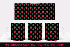 Strawberry Mug Sublimation Design. Summer Mug Wrap PNG 012 Product Image 1