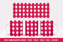 Strawberries Mug Sublimation Design. Summer Mug Wrap PNG 014 Product Image 1