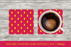 Strawberry square coaster sublimation. Summer coaster PNG 17 Product Image 1