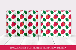 Strawberry Tumbler Sublimation Wrap. Summer Tumbler PNG 05 Product Image 1