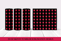 Strawberries Tumbler Sublimation Wrap. Summer Tumbler PNG 08 Product Image 1