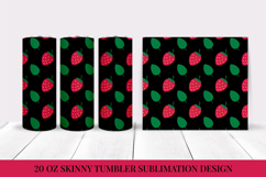 Strawberry Tumbler Sublimation Wrap. Summer Tumbler PNG 011 Product Image 1