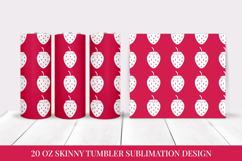 Strawberry Tumbler Sublimation Wrap. Summer Tumbler PNG 014 Product Image 1