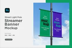 Double Pole Banner Mockup Side View V 53 Product Image 1