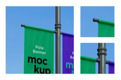 Double Pole Banner Mockup Side View V 53 Product Image 2