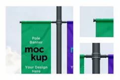 Double Pole Banner Mockup Front View V 80 Product Image 2
