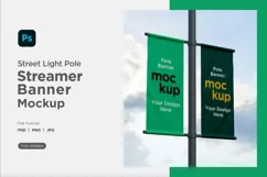 Double Pole Banner Mockup Side View V 85 Product Image 1