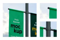 Double Pole Banner Mockup Side View V 85 Product Image 2