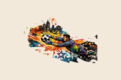 Street Art Goalkeeper Diving to Save Ball Design Product Image 2