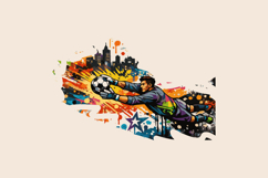 Street Art Goalkeeper Diving to Save Ball Design Product Image 1