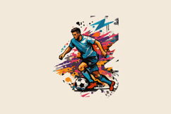 Street Art Soccer Player Dribbling Ball Design Product Image 1