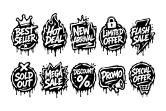 Street Drip Promo Label Bundle Messy Badge Promo Graffiti Product Image 2