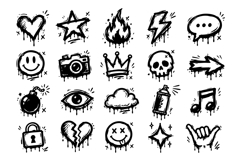 Street Graffiti Drip Icon Pack Urban Doodle Symbols Product Image 2