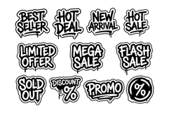 Street Graffiti Promo Sticker Collection Messy Badge Promo Product Image 2