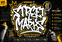 Graffiti Font Bundle Vol.2 | 20 Street Marks Typeface Pack Product Image 1