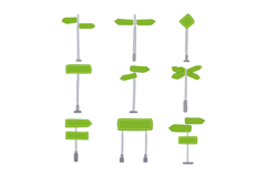 street sign green set cartoon Product Image 1
