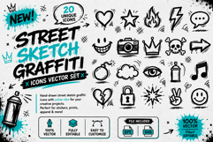 Street Sketch Graffiti Icons Vector Symbol Set Product Image 1