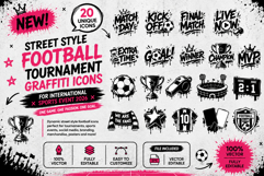 Street Style Football Tournament Graffiti Icons 2026 Sports Product Image 1