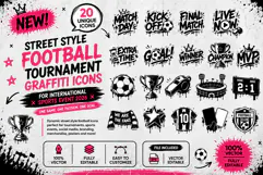 Street Style Football Tournament Graffiti Icons 2026 Sports Product Image 1