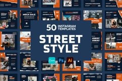 Street Style Orange Instagram Templates | CANVA-PS-AI Product Image 1