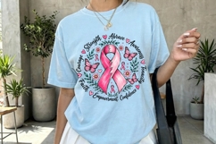 Strength Courage Breast Cancer Ribbon PNG Product Image 4