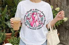 Strength Courage Breast Cancer Ribbon PNG Product Image 1