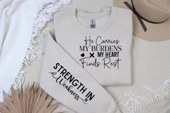 He Carries My Burdens Sleeve SVG, Christian SVG Design Product Image 3