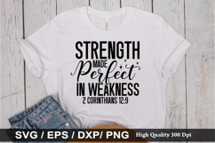 Strength made perfect in weakness SVG - Bible Verse Design Product Image 1