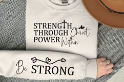 Strength Through Christ, Power Within Sleeve SVG Product Image 1