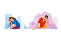 anxiety stress at home vector Product Image 1