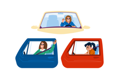 commute stress traffic road woman vector Product Image 1