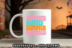 Stressed Blessed Summer Obsessed Retro Design PNG File
