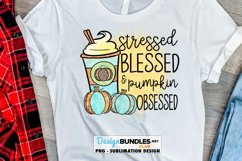 Stressed Blessed Pumpkin Obsessed Sublimation Design Product Image 1