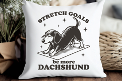 Stretch Goals Dachshund SVG PNG | Funny Yoga Dog Clipart Product Image 3