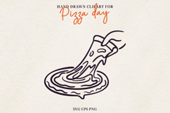 Hand Drawn Pizza Clipart Pizza Illustration SVG PNG EPS Product Image 1